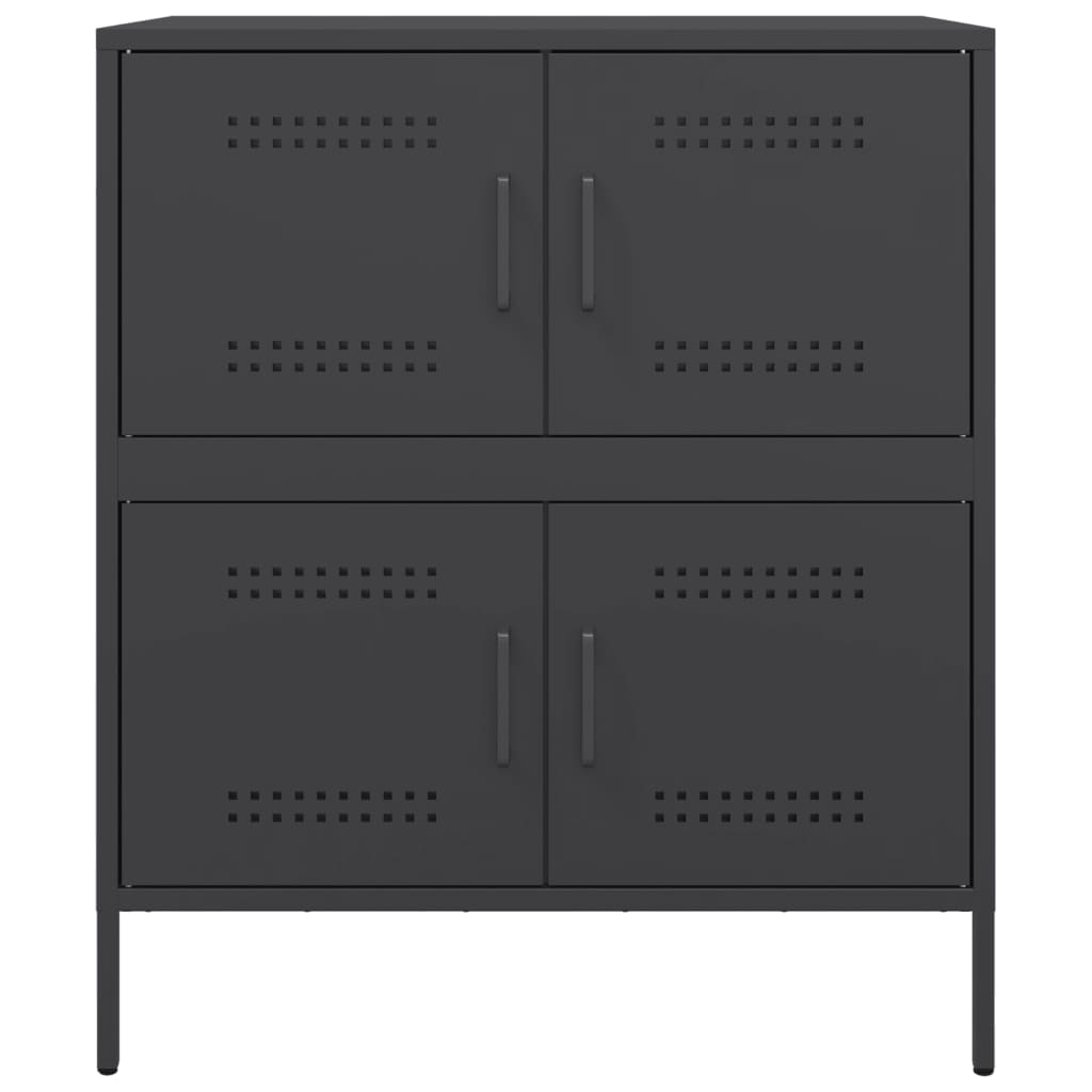 Credenza Nera 68x39x79 cm in Acciaio - homemem39