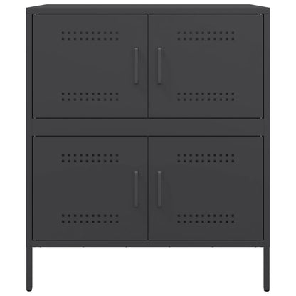 Credenza Nera 68x39x79 cm in Acciaio - homemem39