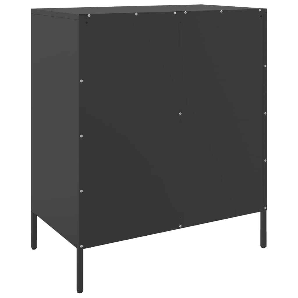 Credenza Nera 68x39x79 cm in Acciaio - homemem39