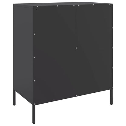 Credenza Nera 68x39x79 cm in Acciaio - homemem39