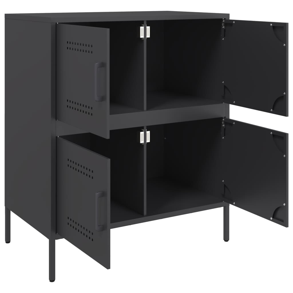 Credenza Nera 68x39x79 cm in Acciaio | homemem39