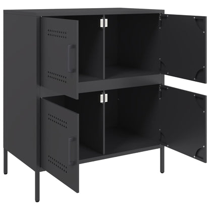 Credenza Nera 68x39x79 cm in Acciaio | homemem39