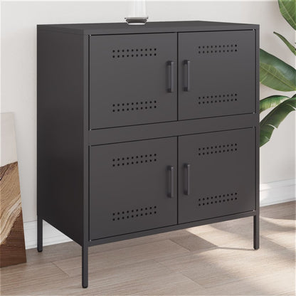 Credenza Nera 68x39x79 cm in Acciaio - homemem39