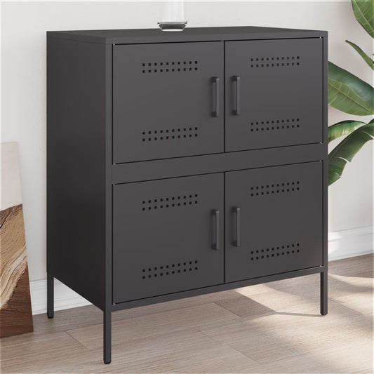 Credenza Nera 68x39x79 cm in Acciaio - homemem39