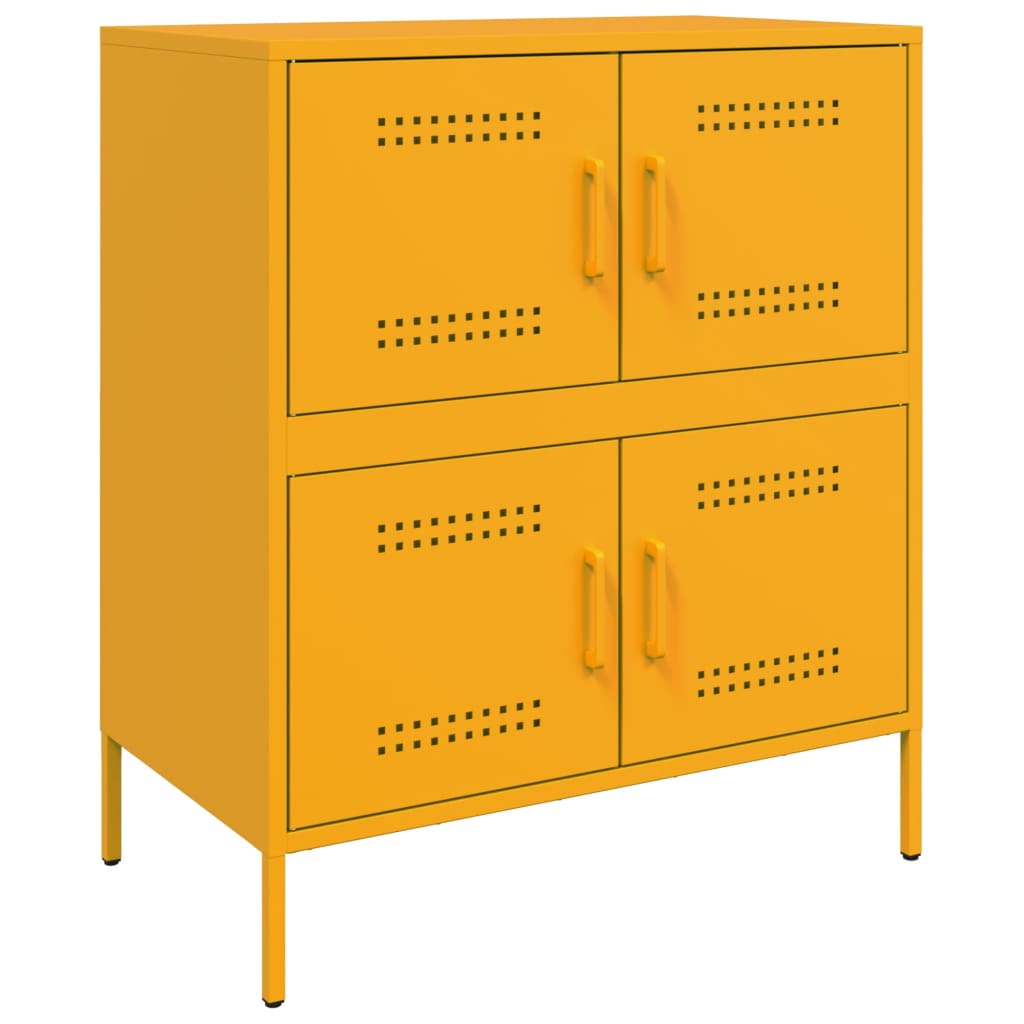 Credenza Giallo Senape 68x39x79 cm in Acciaio - homemem39