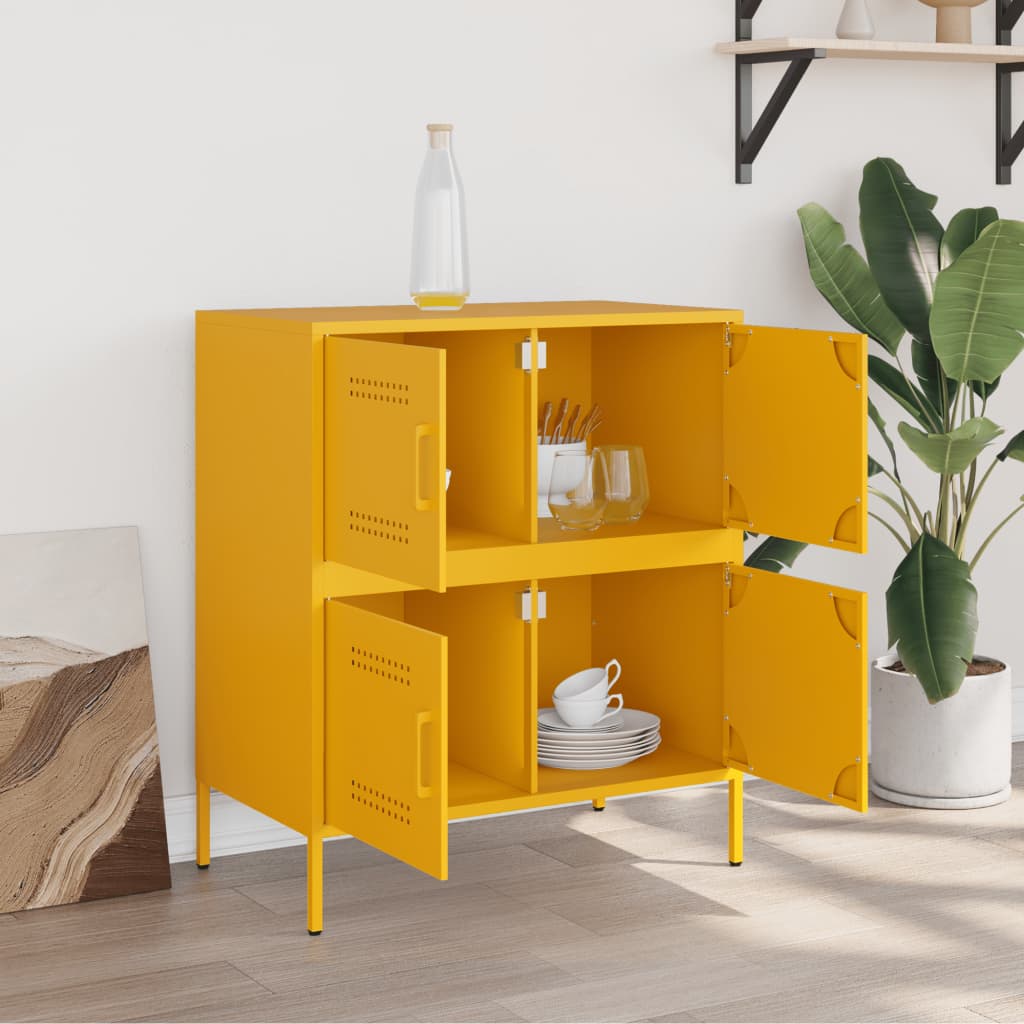 Credenza Giallo Senape 68x39x79 cm in Acciaio | homemem39