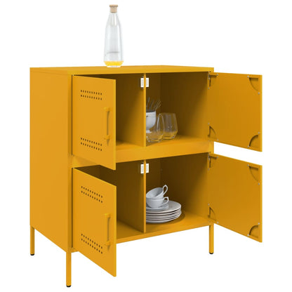 Credenza Giallo Senape 68x39x79 cm in Acciaio - homemem39