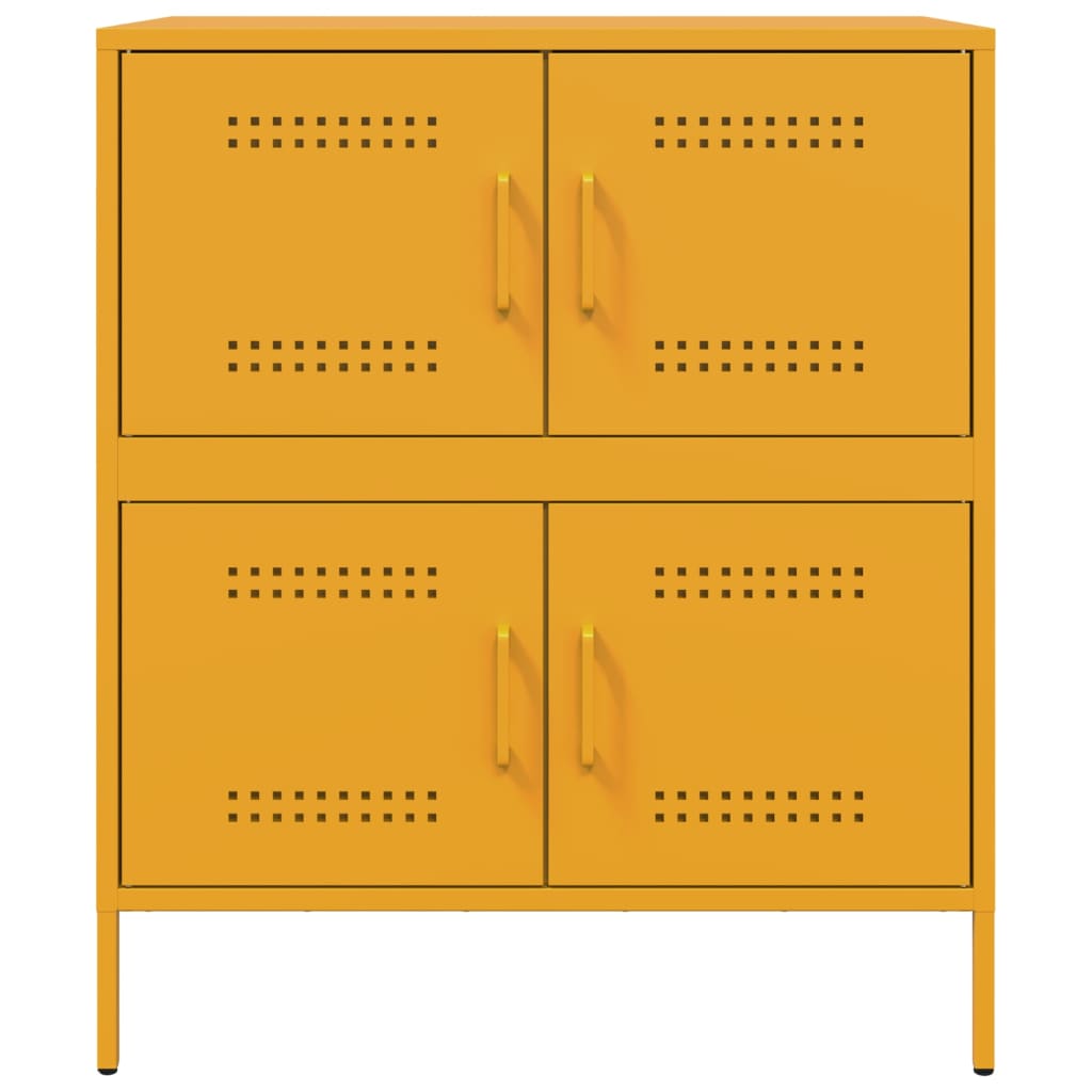 Credenza Giallo Senape 68x39x79 cm in Acciaio - homemem39