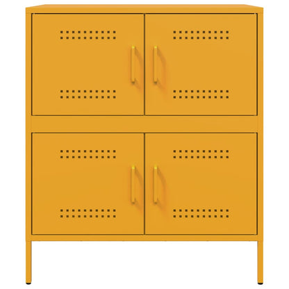 Credenza Giallo Senape 68x39x79 cm in Acciaio - homemem39