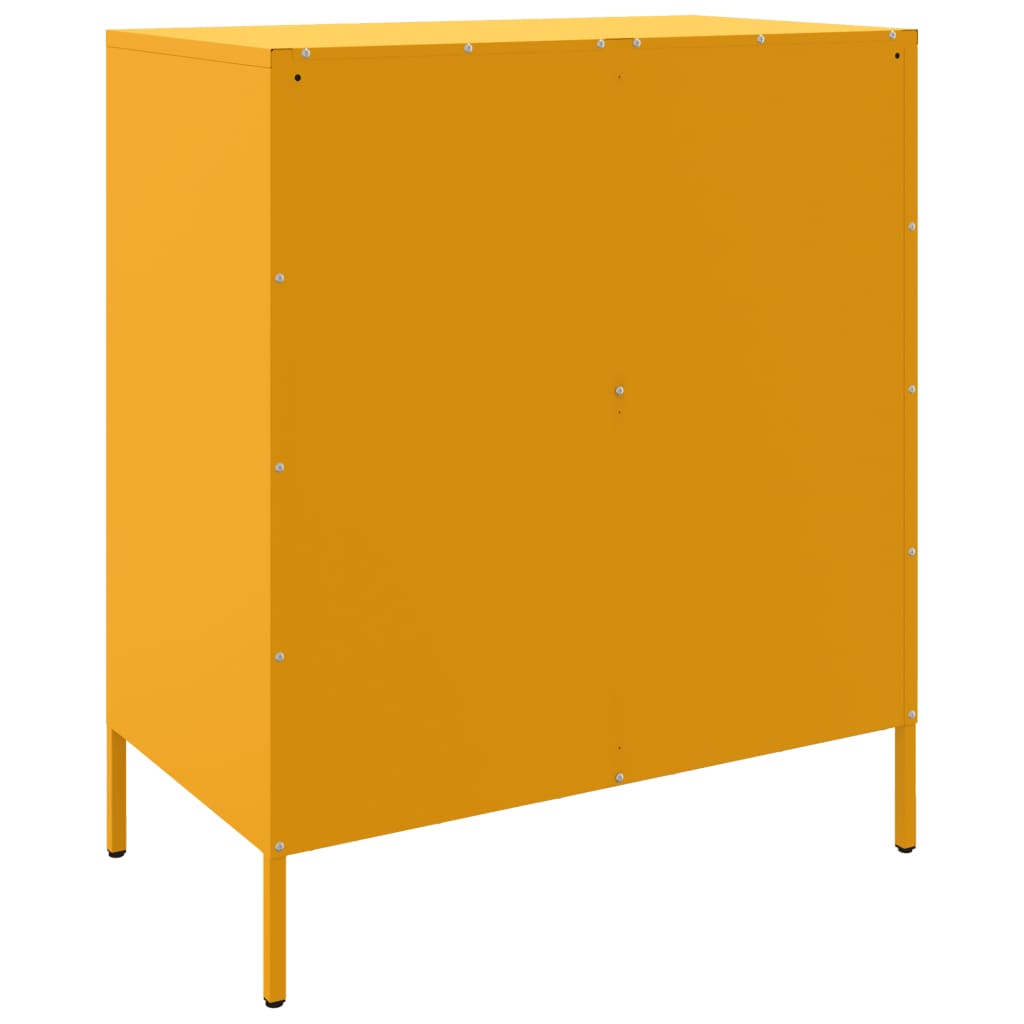 Credenza Giallo Senape 68x39x79 cm in Acciaio - homemem39