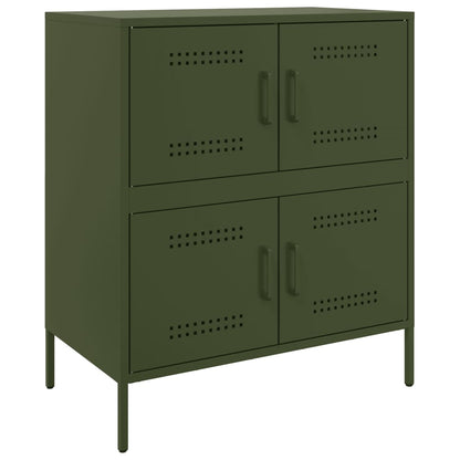 Credenza Verde Oliva 68x39x79 cm in Acciaio - homemem39