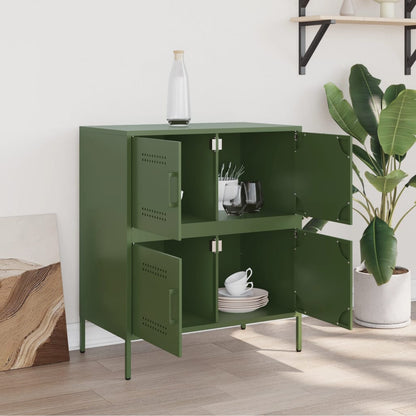 Credenza Verde Oliva 68x39x79 cm in Acciaio | homemem39