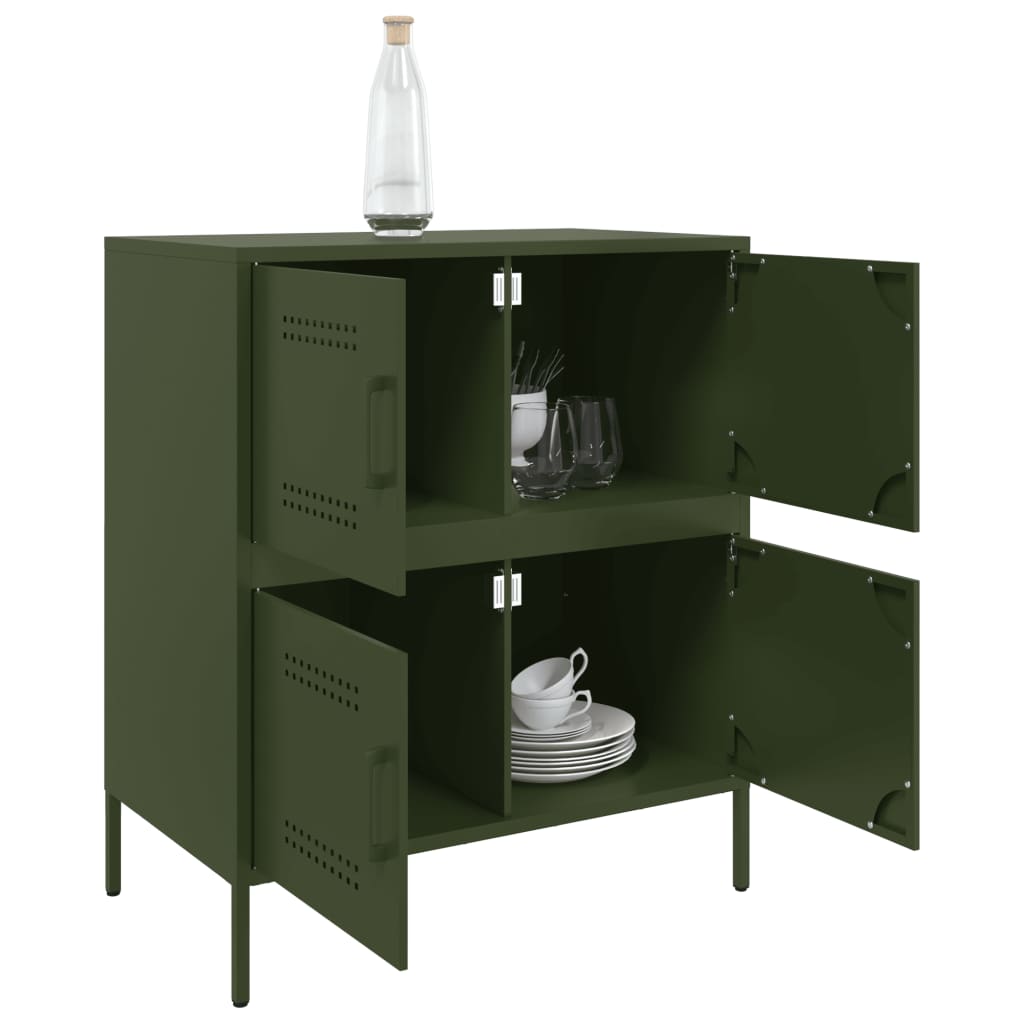 Credenza Verde Oliva 68x39x79 cm in Acciaio | homemem39