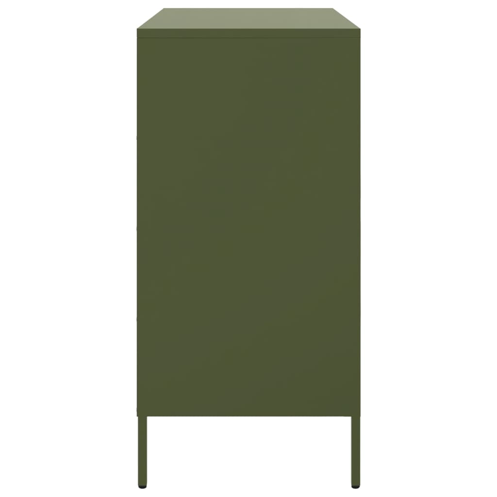 Credenza Verde Oliva 68x39x79 cm in Acciaio - homemem39