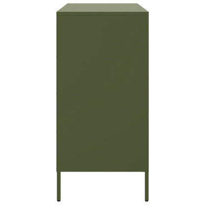 Credenza Verde Oliva 68x39x79 cm in Acciaio - homemem39