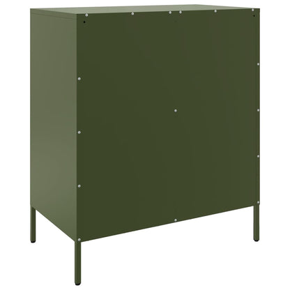 Credenza Verde Oliva 68x39x79 cm in Acciaio - homemem39
