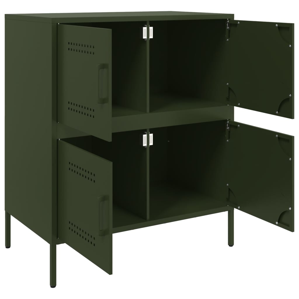 Credenza Verde Oliva 68x39x79 cm in Acciaio | homemem39