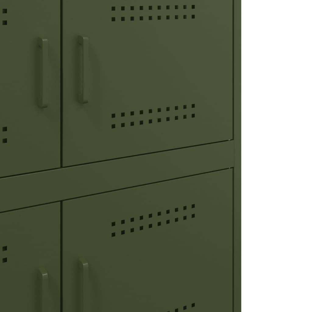 Credenza Verde Oliva 68x39x79 cm in Acciaio - homemem39