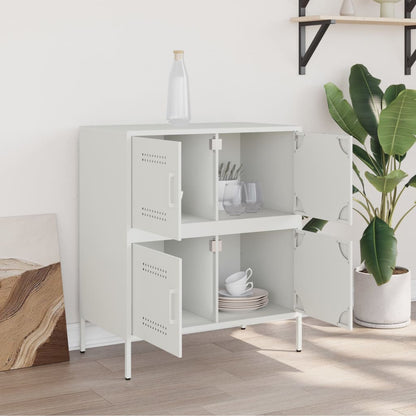 Credenza Bianca 68x39x79 cm in Acciaio | homemem39