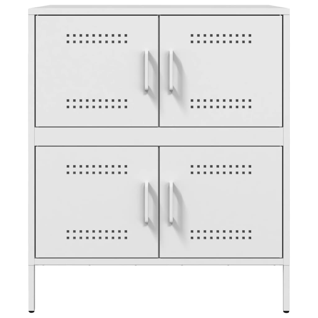Credenza Bianca 68x39x79 cm in Acciaio - homemem39