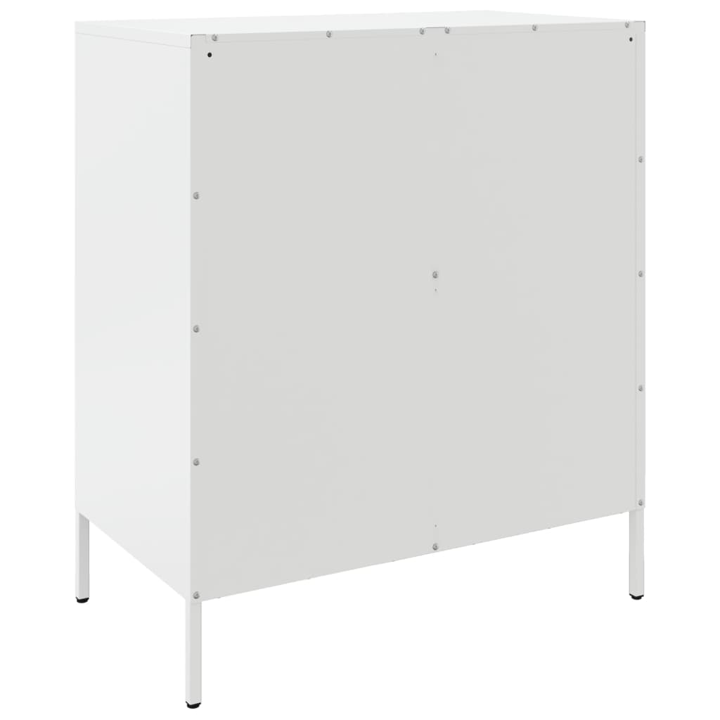 Credenza Bianca 68x39x79 cm in Acciaio - homemem39