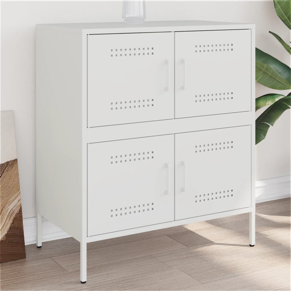 Credenza Bianca 68x39x79 cm in Acciaio - homemem39