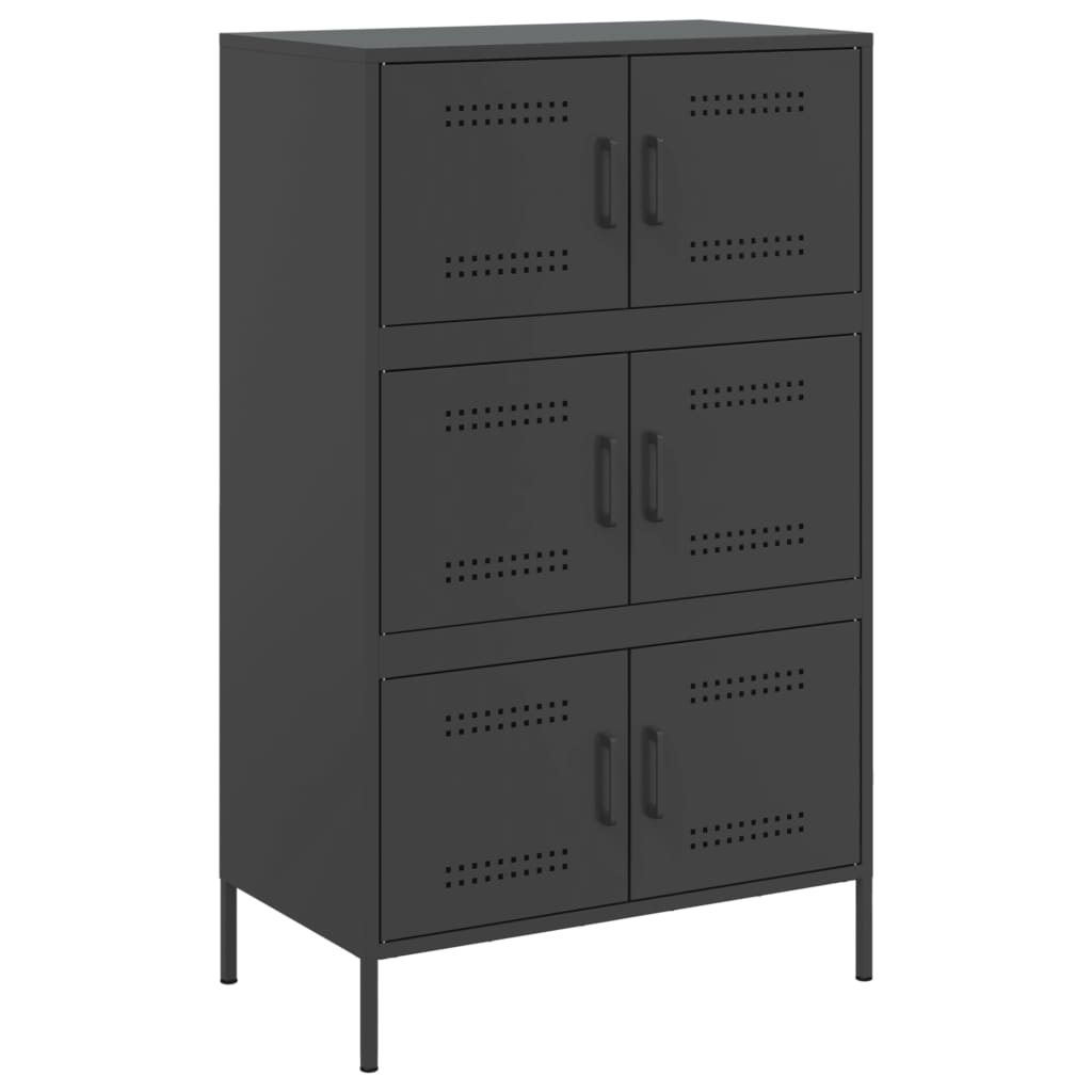 Credenza Nera 68x39x113 cm in Acciaio - homemem39