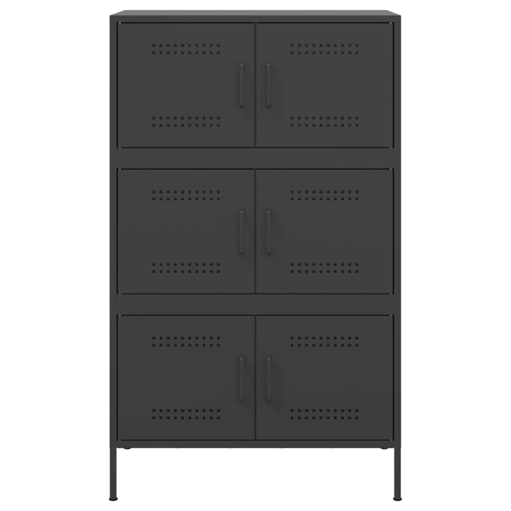 Credenza Nera 68x39x113 cm in Acciaio - homemem39