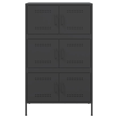 Credenza Nera 68x39x113 cm in Acciaio - homemem39