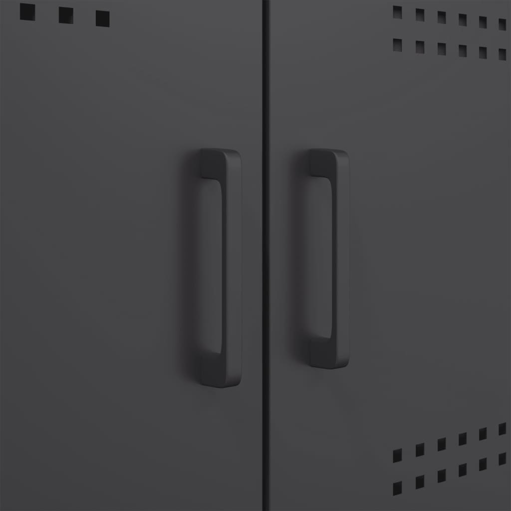 Credenza Nera 68x39x113 cm in Acciaio - homemem39