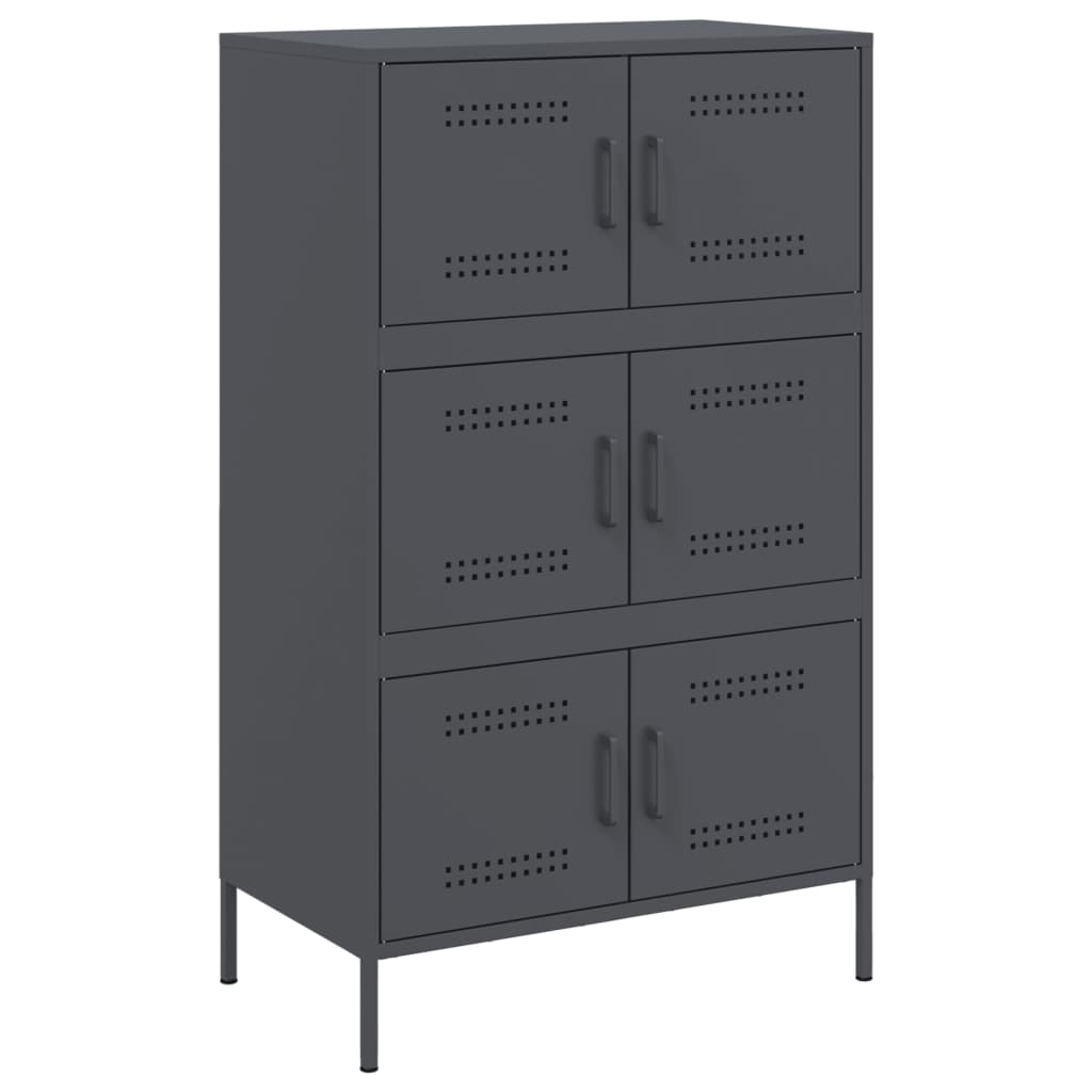 Credenza Antracite 68x39x113 cm in Acciaio - homemem39