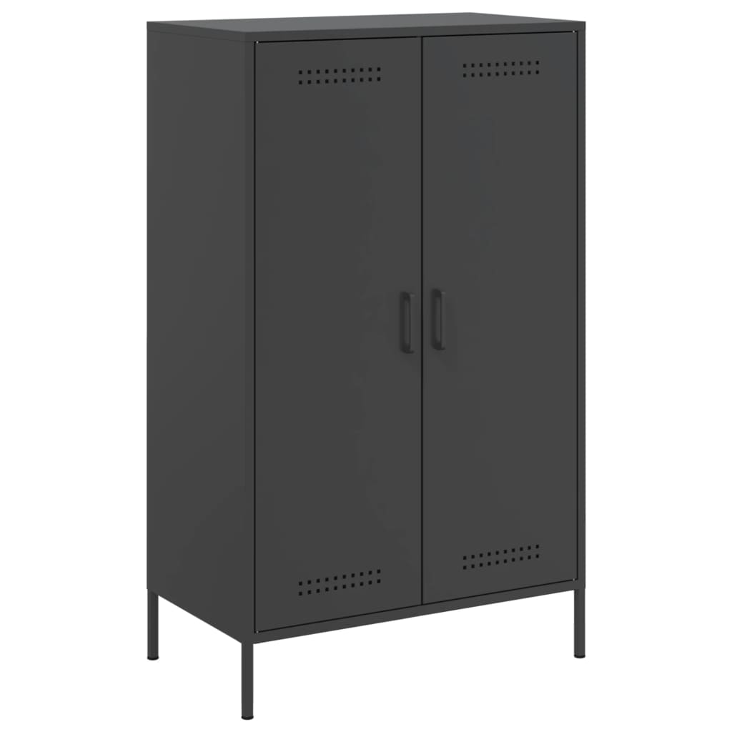 Credenza Nera 68x39x113 cm in Acciaio - homemem39
