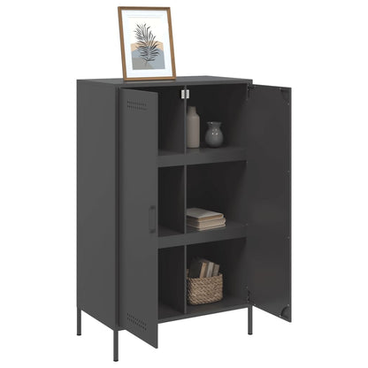 Credenza Nera 68x39x113 cm in Acciaio - homemem39
