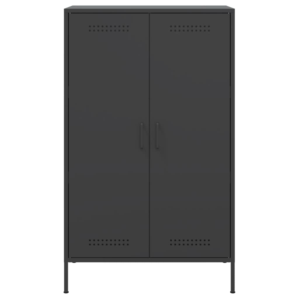 Credenza Nera 68x39x113 cm in Acciaio - homemem39