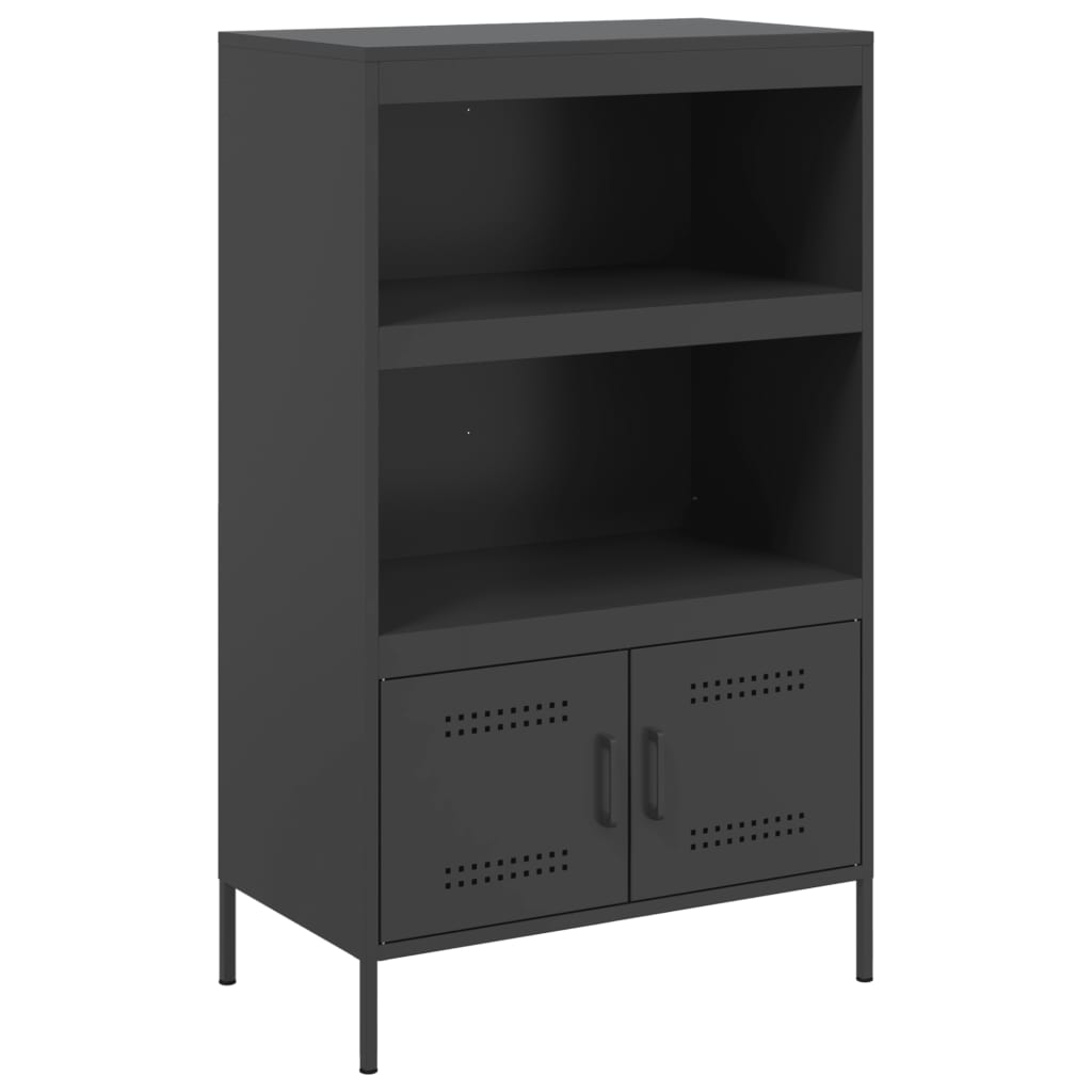 Credenza Nera 68x39x113 cm in Acciaio - homemem39