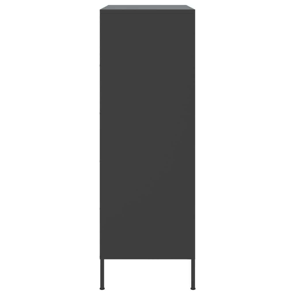 Credenza Nera 68x39x113 cm in Acciaio - homemem39