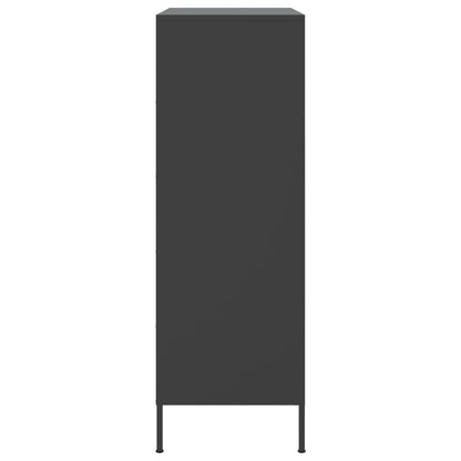 Credenza Nera 68x39x113 cm in Acciaio - homemem39