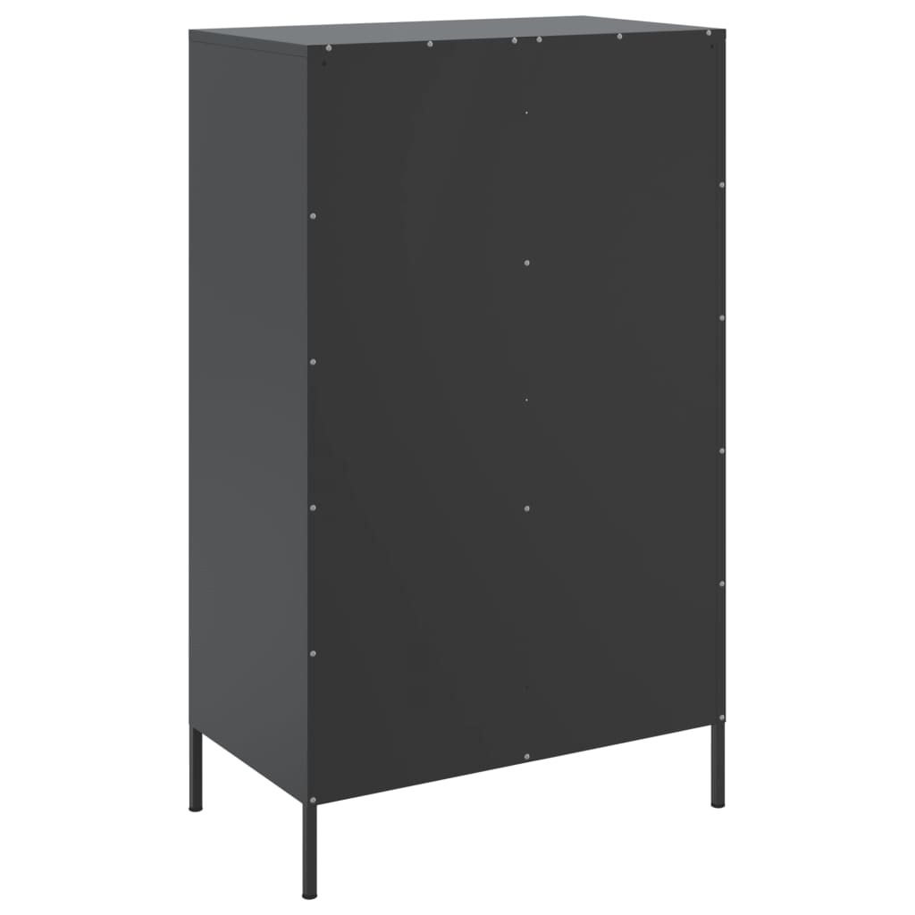 Credenza Nera 68x39x113 cm in Acciaio - homemem39