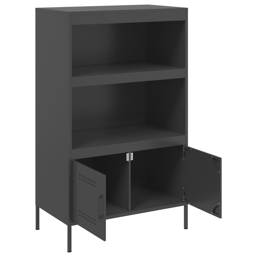 Credenza Nera 68x39x113 cm in Acciaio | homemem39