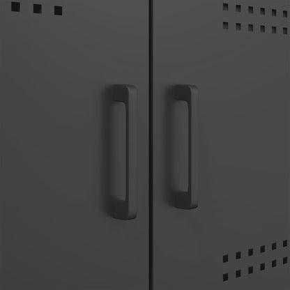 Credenza Nera 68x39x113 cm in Acciaio - homemem39