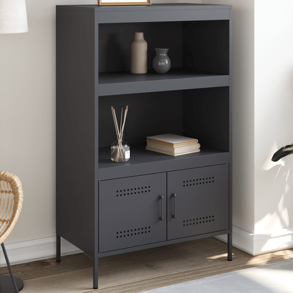 Credenza Antracite 68x39x113 cm in Acciaio | homemem39