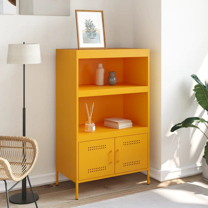 Credenza Giallo Senape 68x39x113 cm in Acciaio - homemem39