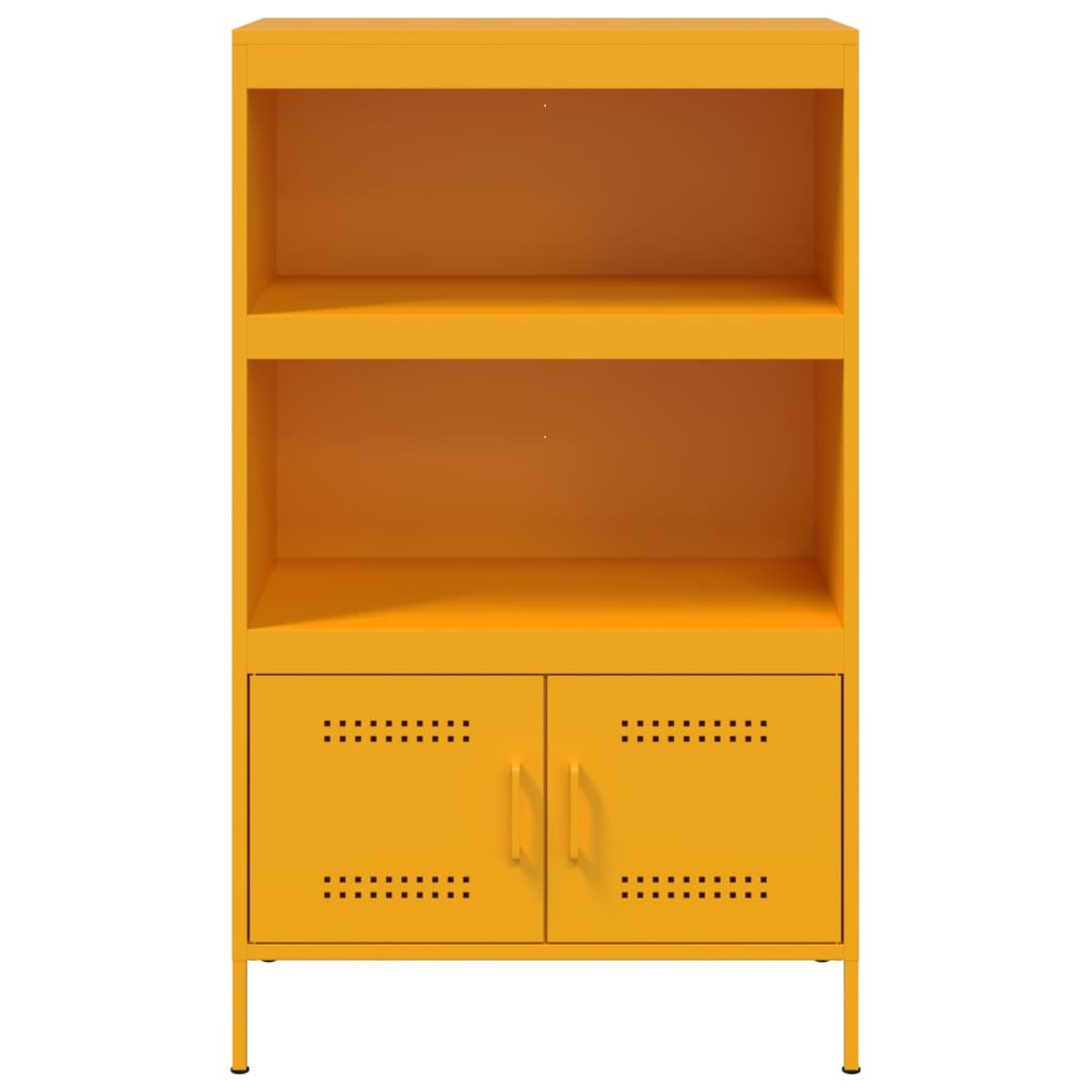 Credenza Giallo Senape 68x39x113 cm in Acciaio - homemem39