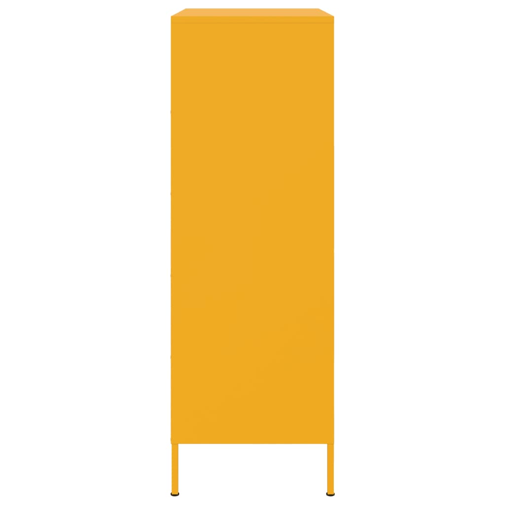 Credenza Giallo Senape 68x39x113 cm in Acciaio - homemem39