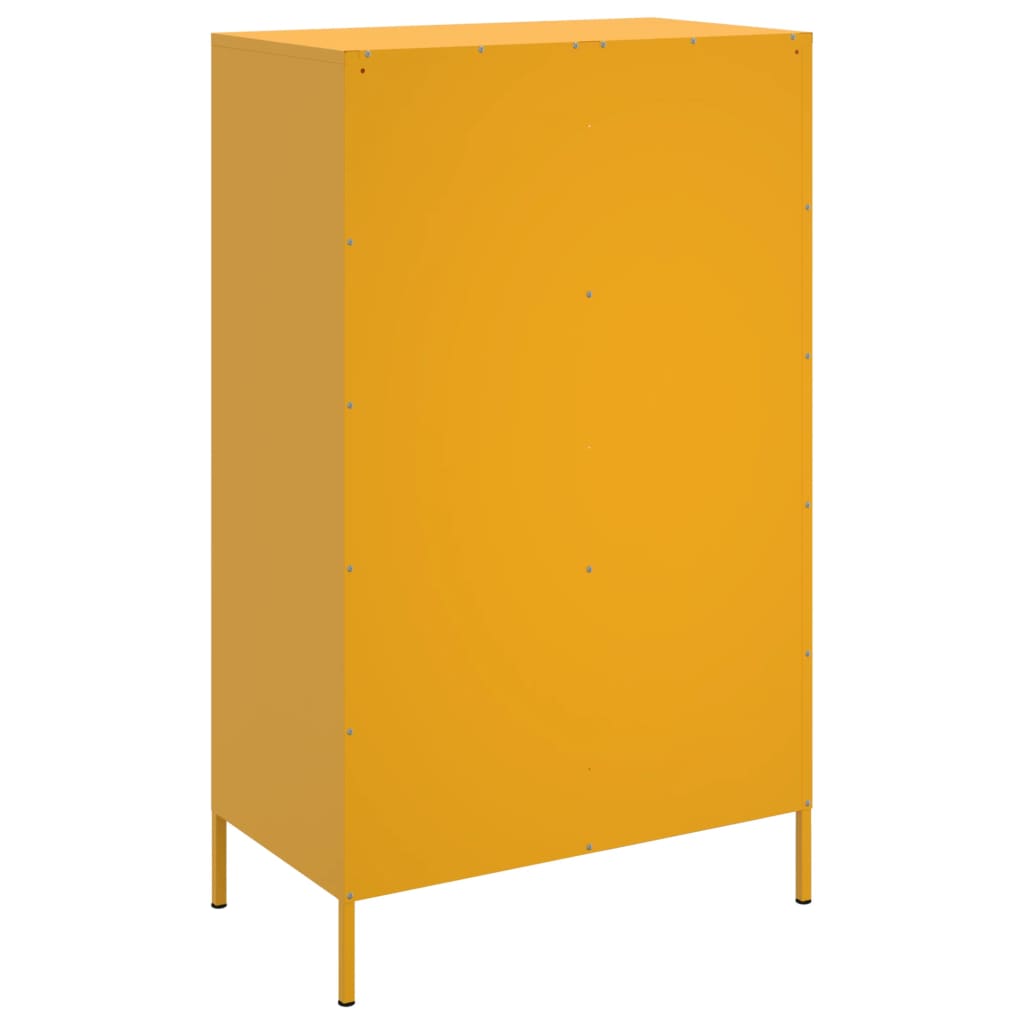 Credenza Giallo Senape 68x39x113 cm in Acciaio - homemem39