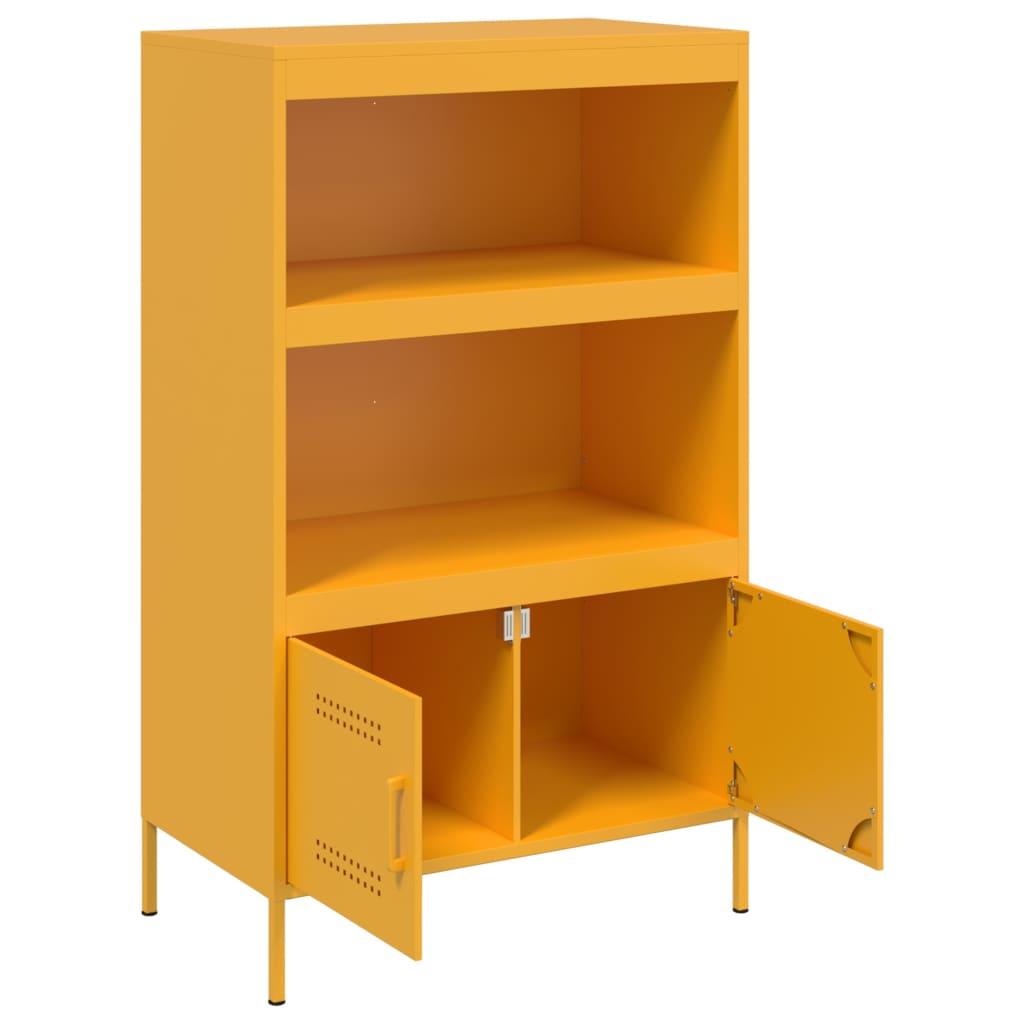 Credenza Giallo Senape 68x39x113 cm in Acciaio - homemem39