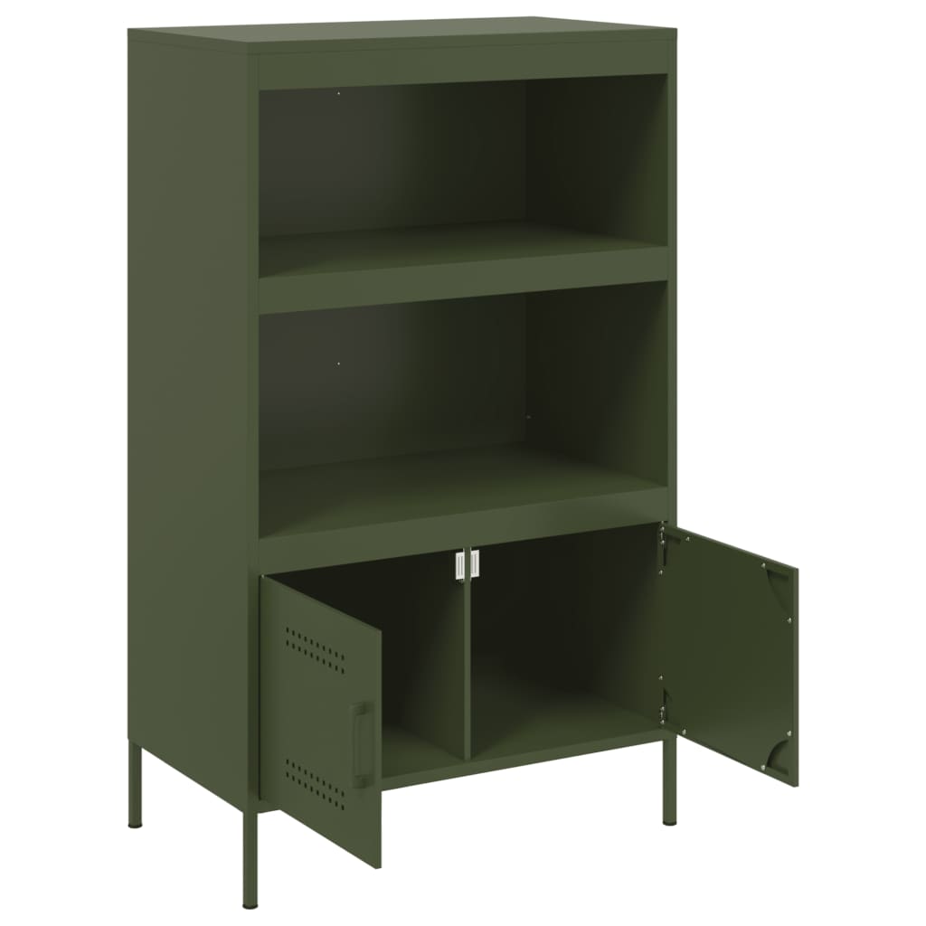 Credenza Verde Oliva 68x39x113 cm in Acciaio - homemem39