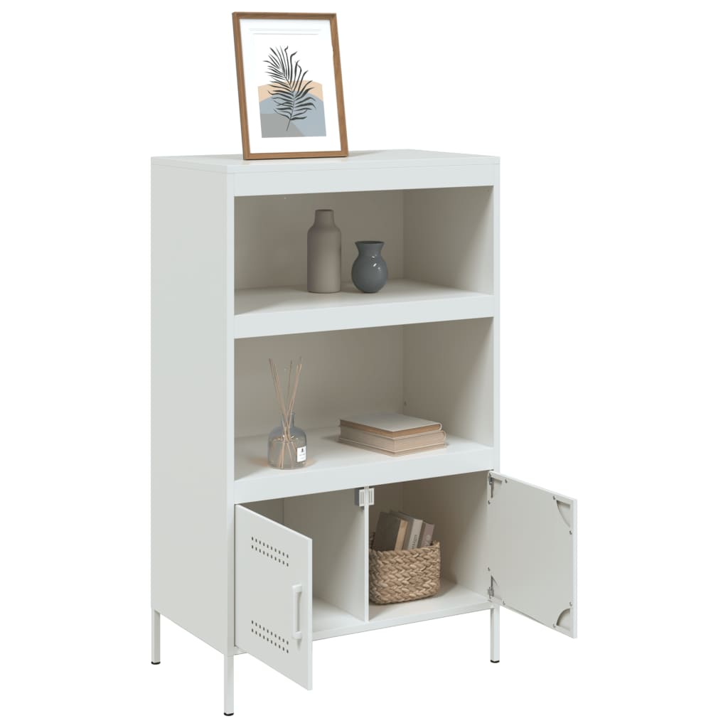 Credenza Bianca 68x39x113 cm in Acciaio - homemem39