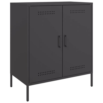 Credenza Nera 68x39x79 cm in Acciaio - homemem39