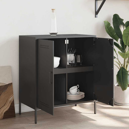 Credenza Nera 68x39x79 cm in Acciaio | homemem39